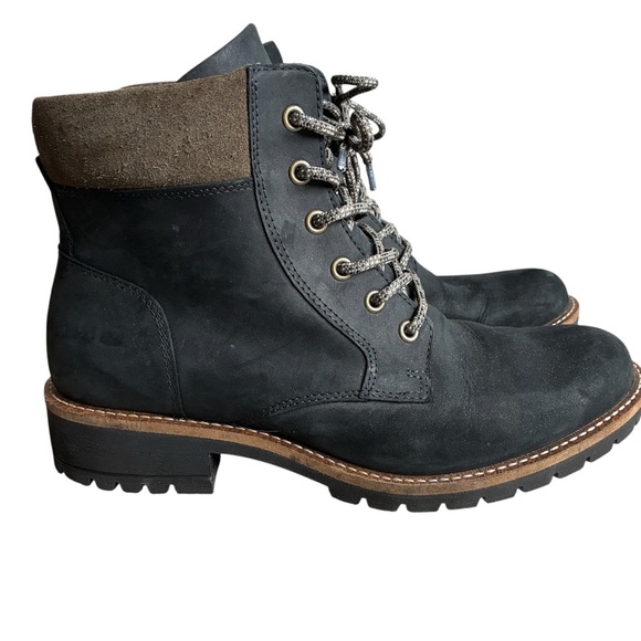 Ecco Elaina Lace Up Boot Leather Ankle Inside Zip EU 42 US 10 10.5 - Picture 1 of 15